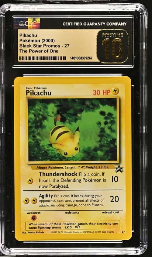 CGC 10 Pristine Pikachu 27/53 Wotc Black Star Promo