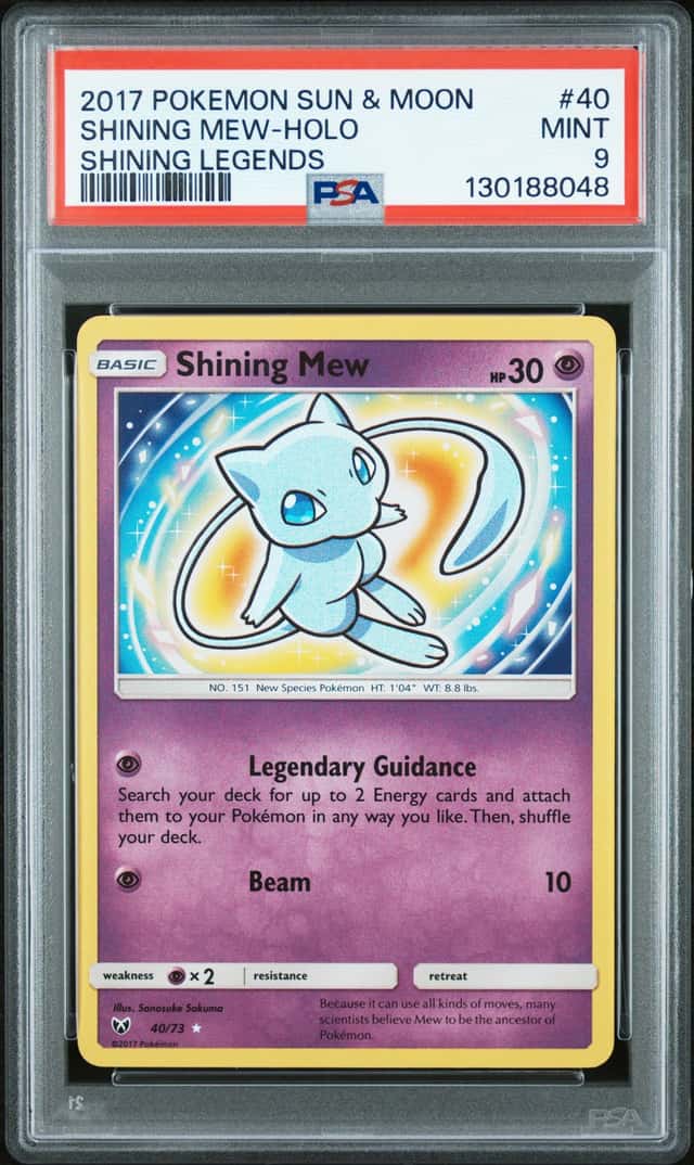 2017 Pokemon TCG Sun & Moon Shining Legends #40 Shining Mew Holo MINT PSA 9