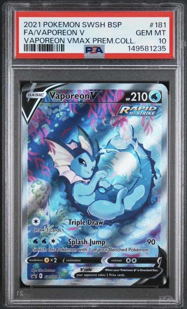 Pokemon Vaporeon V Swsh Promo 181 Vmax Premium Coll. Full Alt Art PSA 10