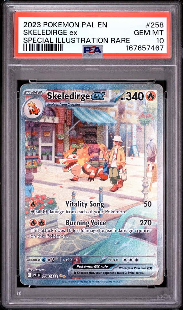 PSA 10 Gem Mint Pokémon Skeledirge ex 258/193 SIR Paldea Evolved Holo Full Art
