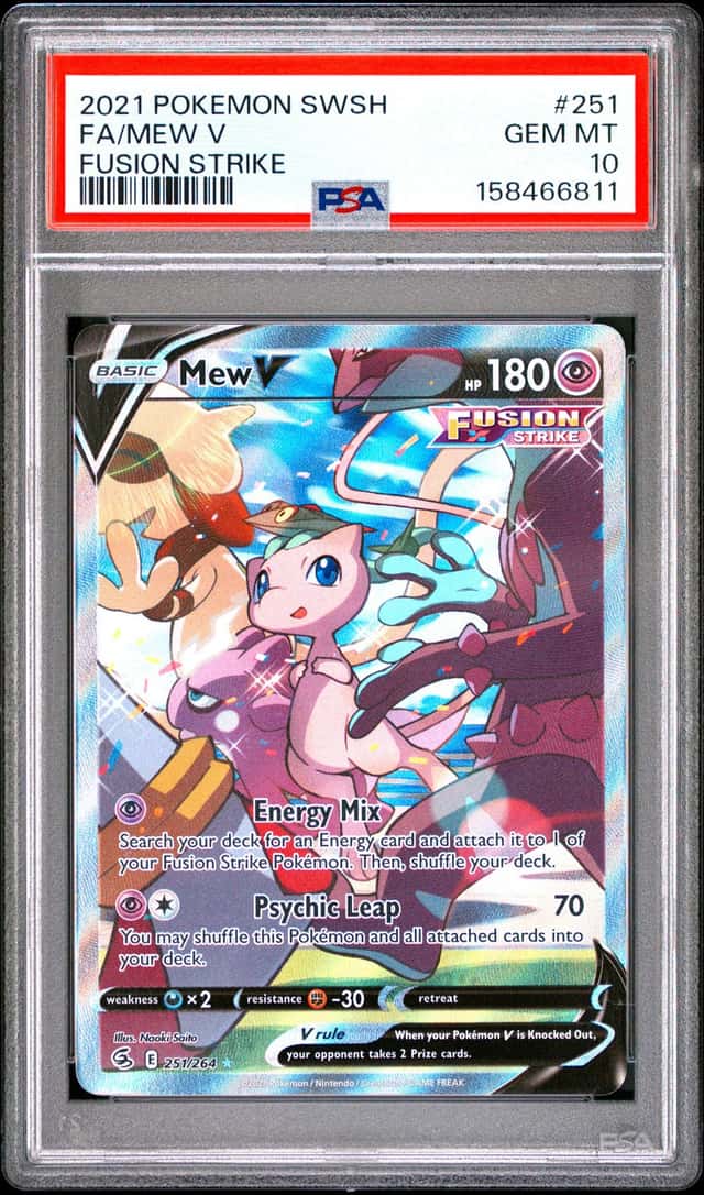 2021 POKEMON SWORD & SHIELD FUSION STRIKE #251 FULL ART/MEW V PSA 10