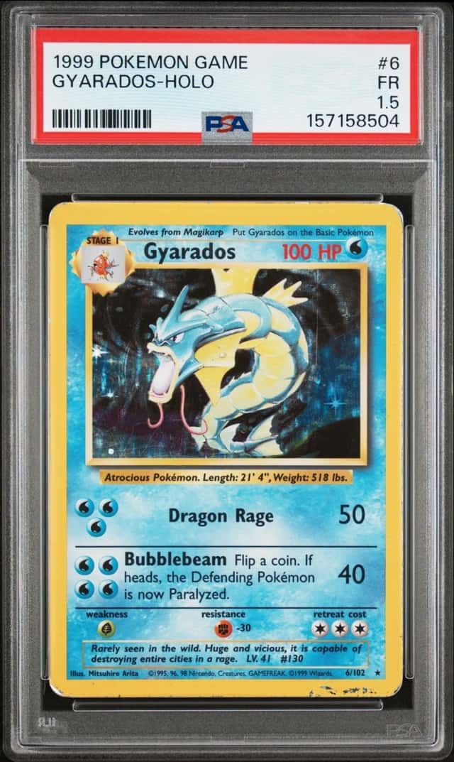 Pokemon Gyarados Holo Base Set Unlimited 6/102 PSA 1.5