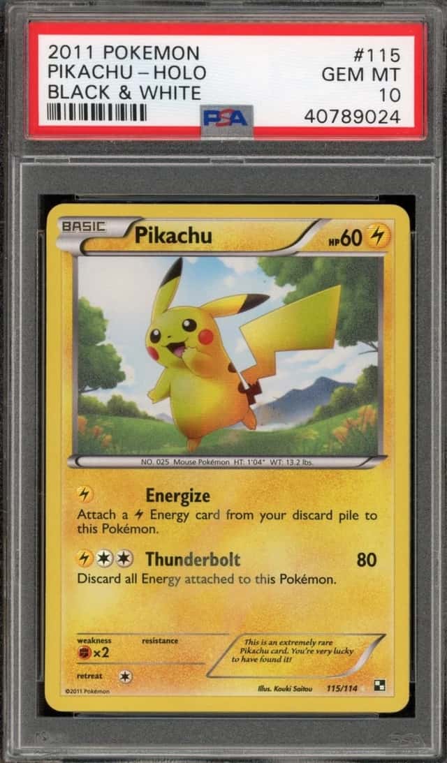 Pokemon Pikachu Holo Secret Rare Black & White 115/114 PSA 10 Gem Mint