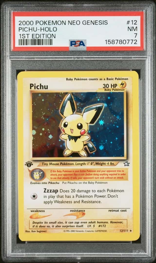 Pokemon Pichu Holo Neo Genesis 1st Edition 12/111 PSA 7