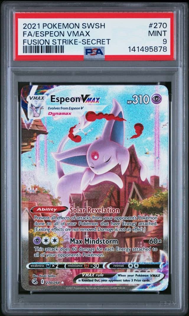 Espeon Vmax 270/264 Secret Fusion Strike ALT ART Pokemon PSA 9 *878