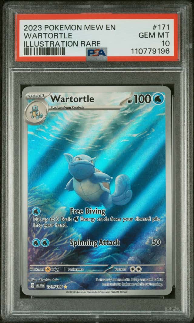 Pokemon Company Wartortle 171/165 SV 151 English Holo IR PSA 10