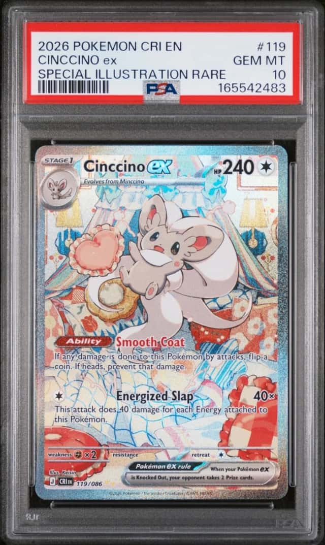 2026 POKEMON CRI EN-CHAOS RISING SPECIAL ILLUSTRATION RARE CINCCINO EX PSA 10