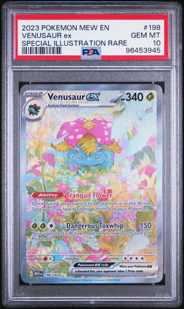 2023 POKEMON MEW EN-151 SPECIAL ILLUSTRATION RARE #198 VENUSAUR EX PSA 10