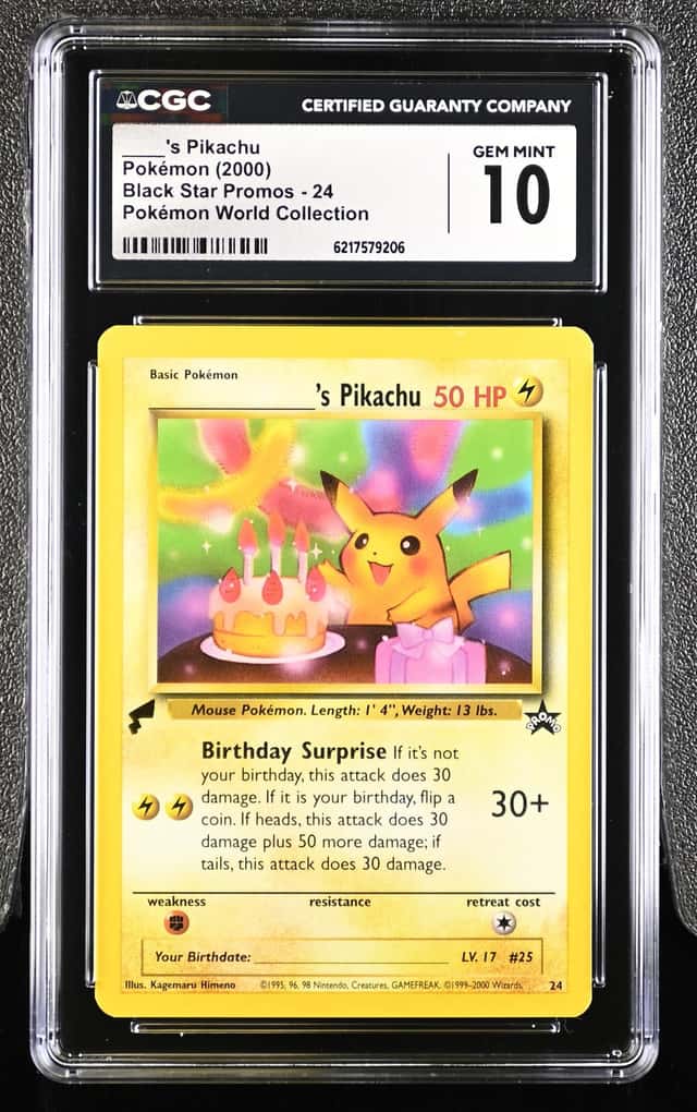 2000 Pokemon Black Star Promo Birthday Pikachu World Collection #24 CGC 10