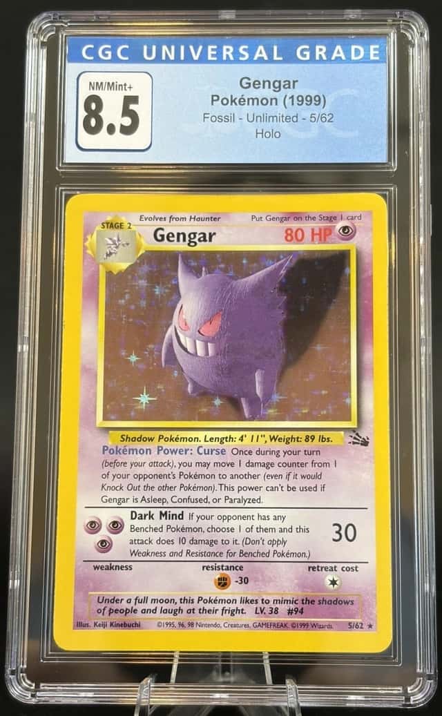 Gengar Pokemon TCG (1999) - Fossil - Unlimited - 5/62 Holo CGC NM/Mint+ 8.5 8063
