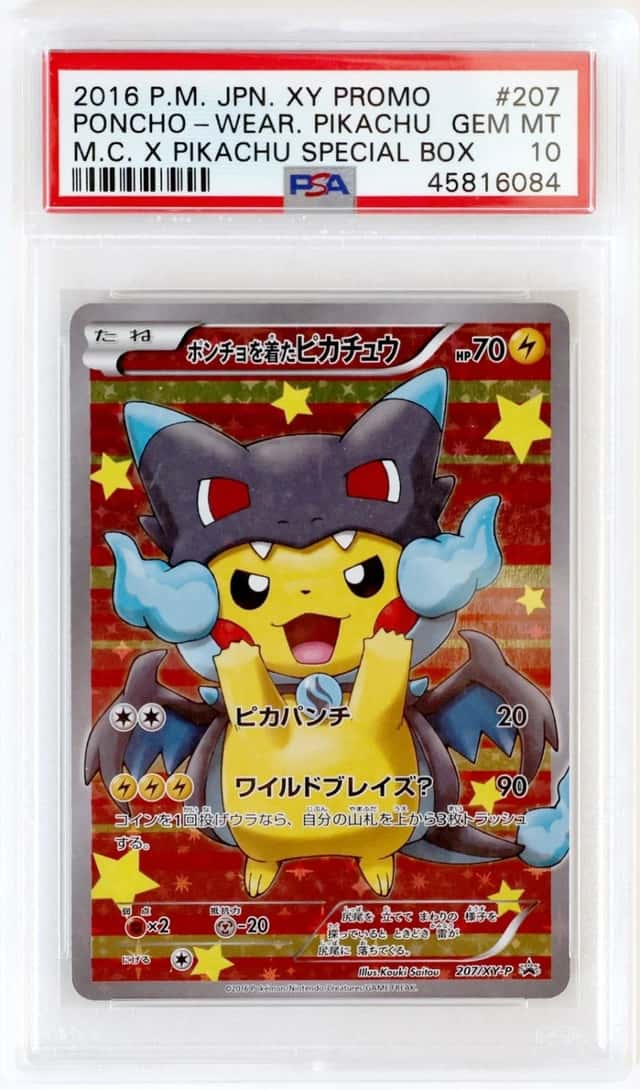 2016 Pokemon Card Japanese Poncho Wearing Pikachu Charizard 207 XY-P PSA 10