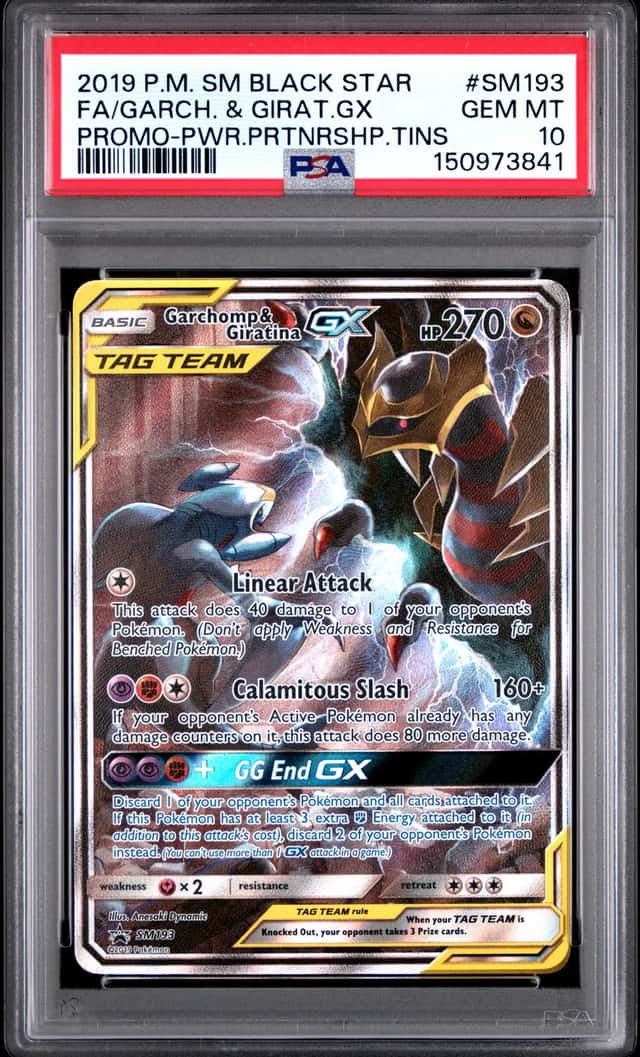 Pokemon Garchomp & Giratina GX Power Partnership Tin Full Art Promo SM193 PSA 10
