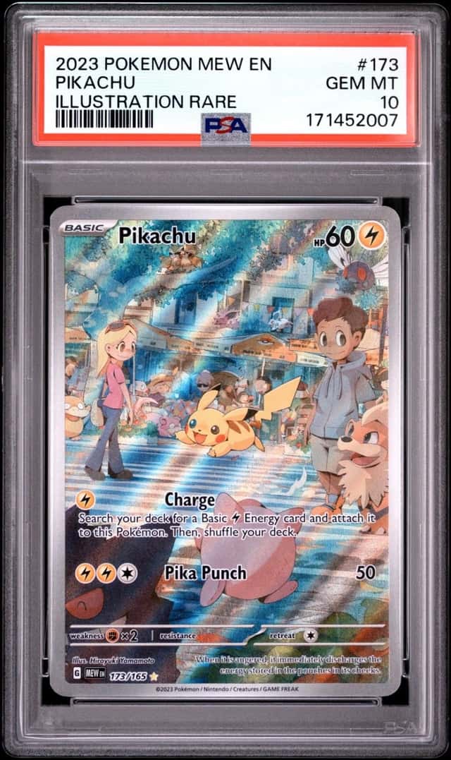 2023 POKEMON MEW EN-151 ILLUSTRATION RARE #173 PIKACHU PSA 10