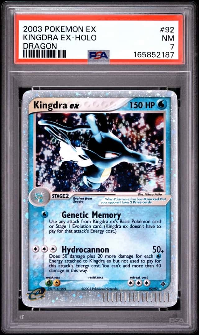 2003 POKEMON EX DRAGON #92 KINGDRA EX-HOLO PSA 7
