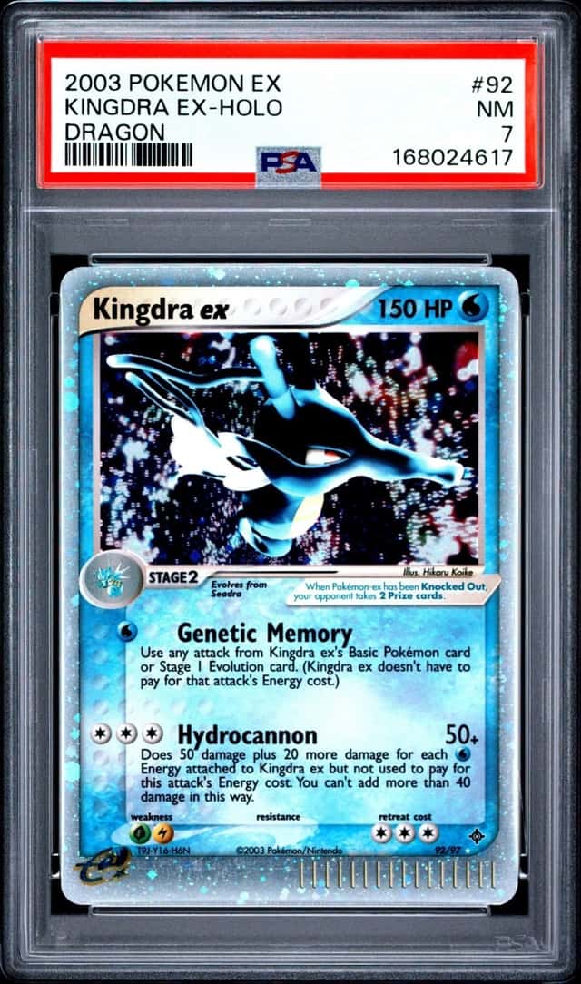 2003 POKEMON EX DRAGON #92 KINGDRA EX-HOLO PSA 7