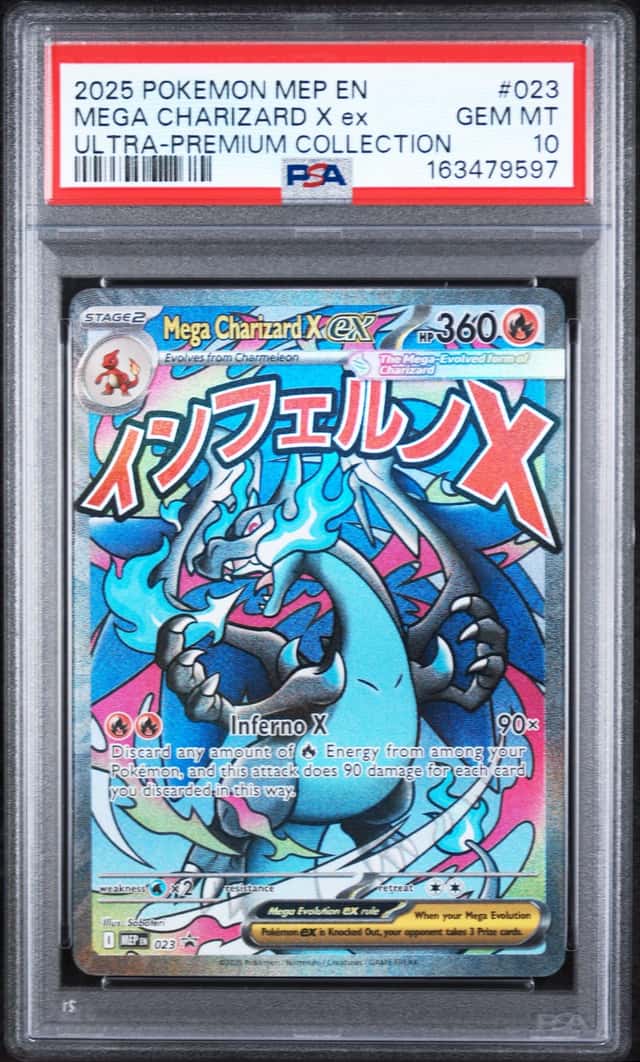 Pokemon 2025 Mega Charizard X ex 023 Black Star Promo UPC GEM MINT PSA 10