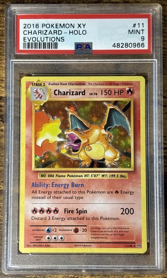 2016 Pokemon XY Evolutions Charizard Holo Rare #11/108 PSA 9 MINT