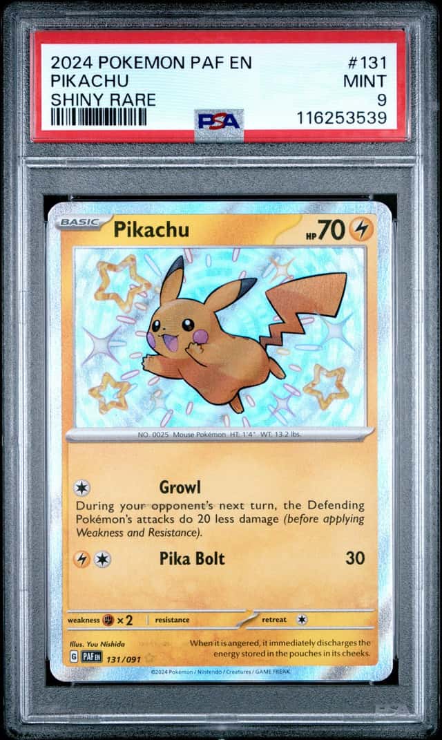 Pokemon Pikachu Paldean Fates 131/091 Shiny Rare PSA 9 Mint