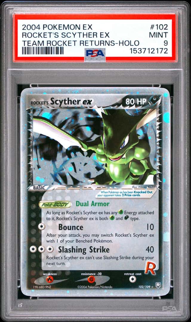 Pokemon Rocket's Scyther EX Holo Team Rocket Returns 102/109 PSA 9 Mint