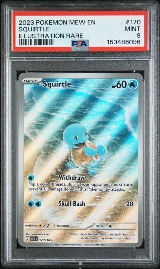 Pokemon Squirtle 151 Illustration Rare Holo PSA 9 Mint 170/165