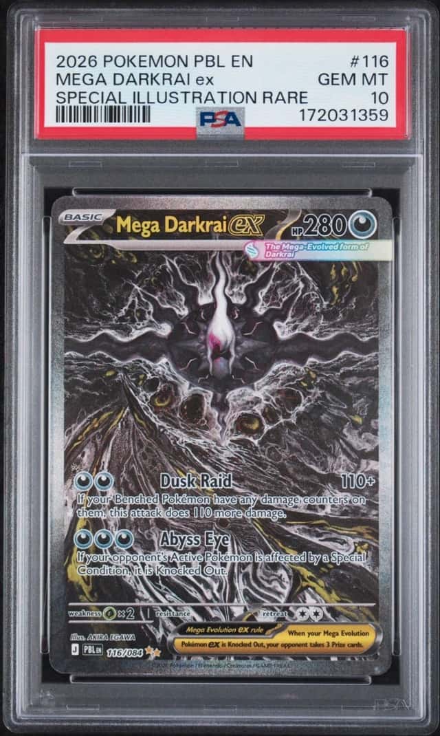 2026 Pokémon PBL EN-Pitch Black Mega Darkrai ex Special Illustration Rare PSA 10