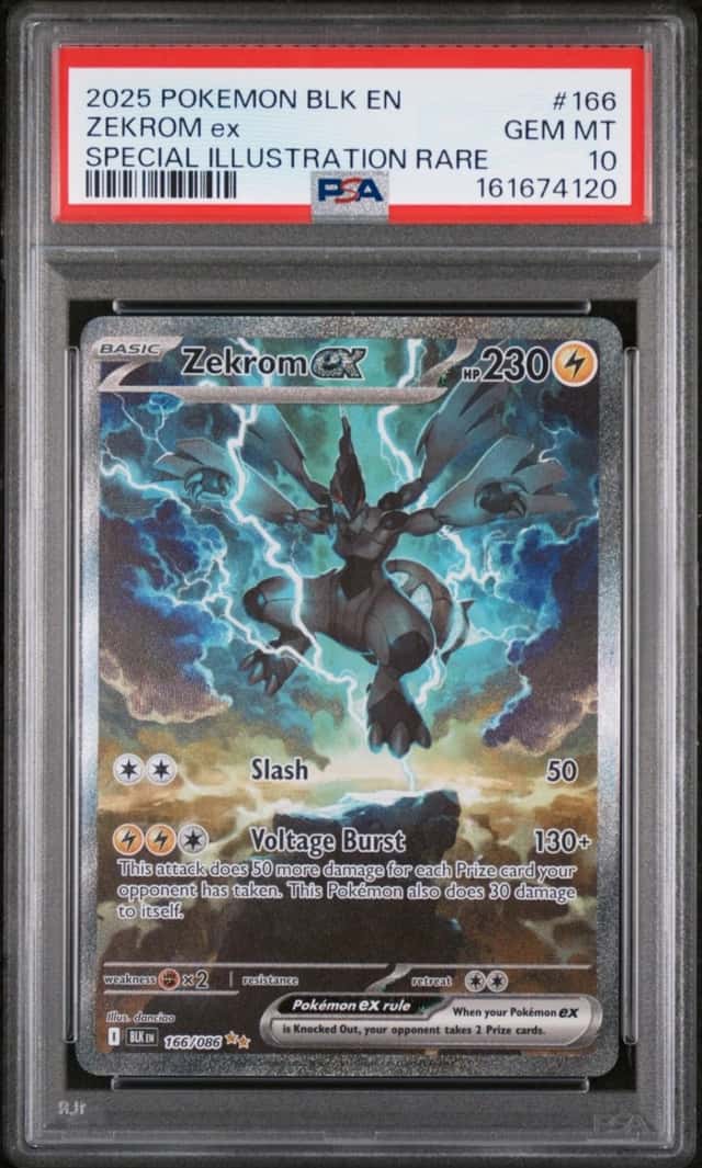 2025 POKEMON BLK EN-BLACK BOLT SPECIAL ILLUSTRATION RARE #166 ZEKROM EX PSA 10