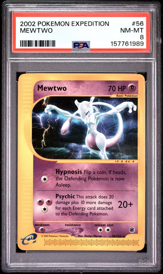 2002 POKEMON EXPEDITION #56 MEWTWO PSA 8