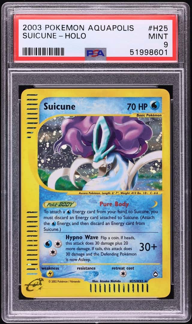 2003 Pokemon Aquapolis Holo Suicune #H25 PSA 9 MINT
