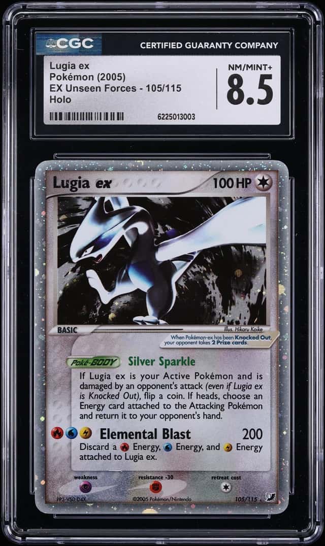 2005 Pokemon EX Unseen Forces Holo Lugia ex #105 CGC 8.5 NM-MT+