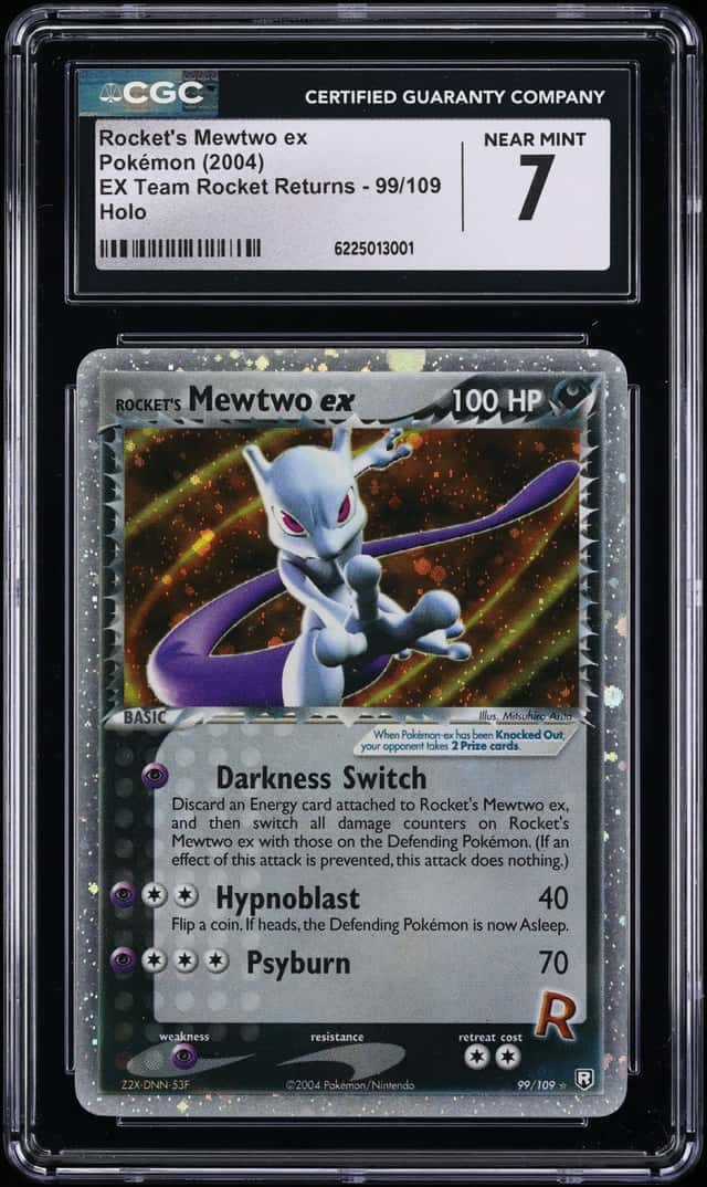 2004 Pokemon EX Team Rocket Returns Holo Rocket's Mewtwo EX #99 CGC 7 NRMT