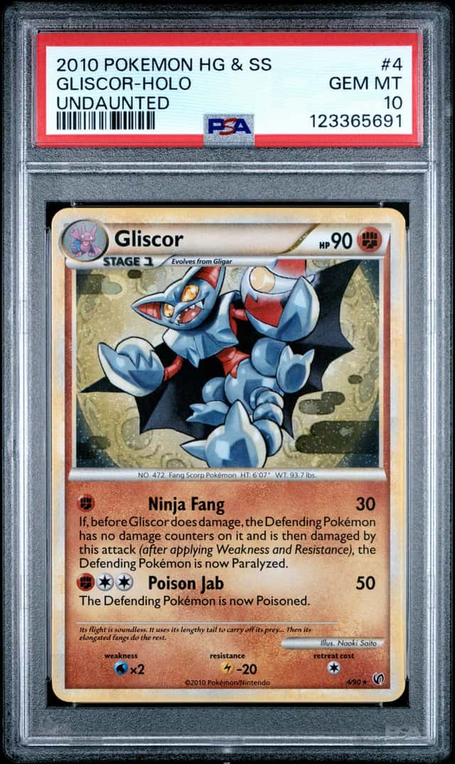 2010 Pokemon Heartgold & Soulsilver Undaunted Holo Gliscor #4 PSA 10 GEM MINT