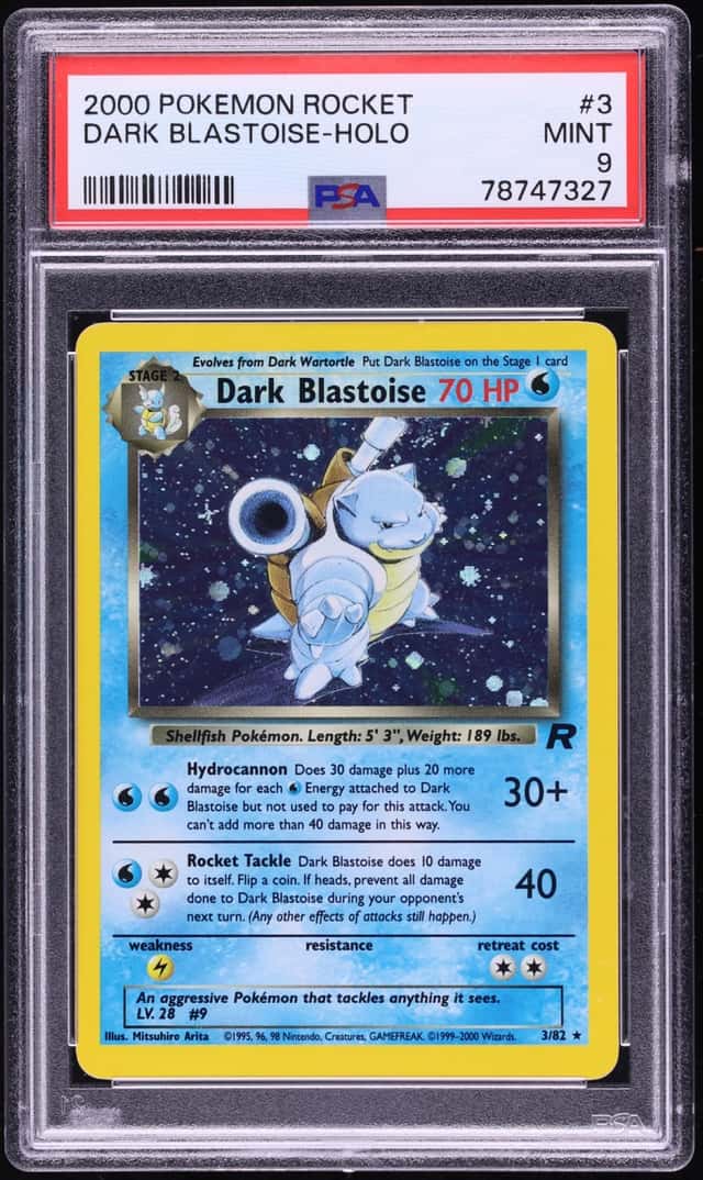 2000 Pokemon Team Rocket Holo Dark Blastoise #3 PSA 9 MINT