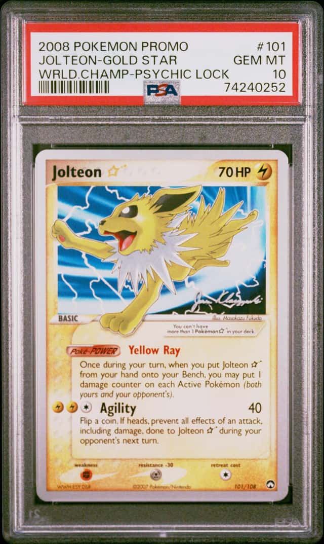 2008 Pokemon World Championship Decks Promo Jolteon Gold Star #101 PSA 10 GEM MINT
