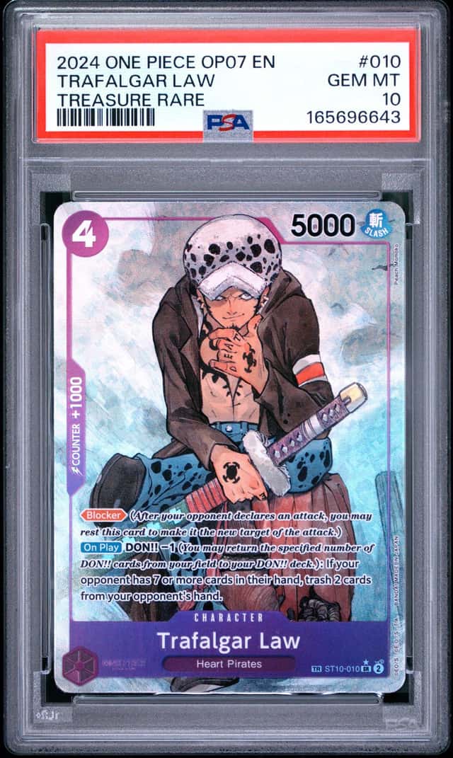 One Piece 2024 Trafalgar Law ST10-010 Treasure Rare OP07 GEM MINT PSA 10