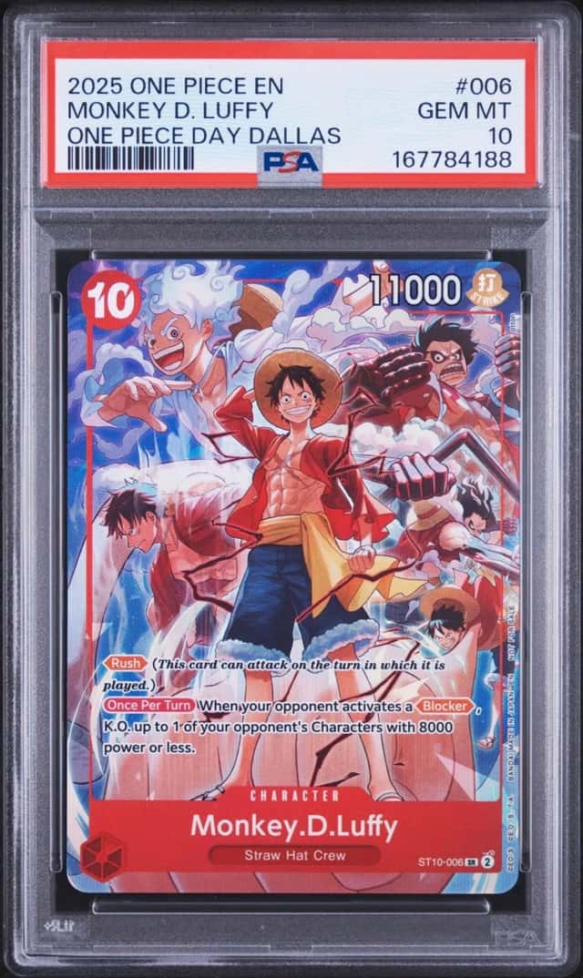 2025 ONE PIECE PROMOS ONE PIECE DAY DALLAS #006 MONKEY D. LUFFY PSA 10