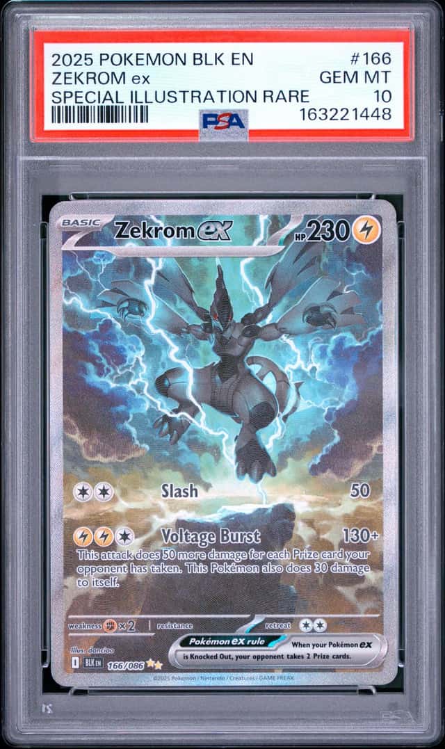 2025 Pokemon Scarlet and Violet Black Bolt Special Illustration Rare Zekrom Ex #166