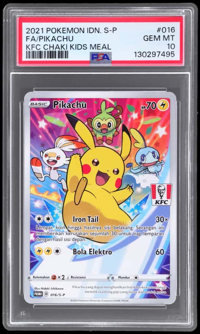 2021 Pokemon Sword and Shield Promo Indonesian Kfc Chaki Kids Meal Pikachu #016SP