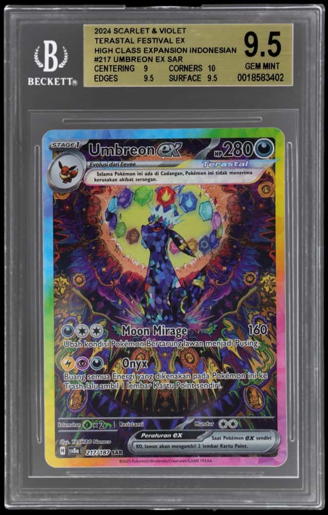 2024 Pokemon Scarlet and Violet Terastal Festival Ex High Class Expansion Indonesian Special Art Rare Umbreon Ex #217