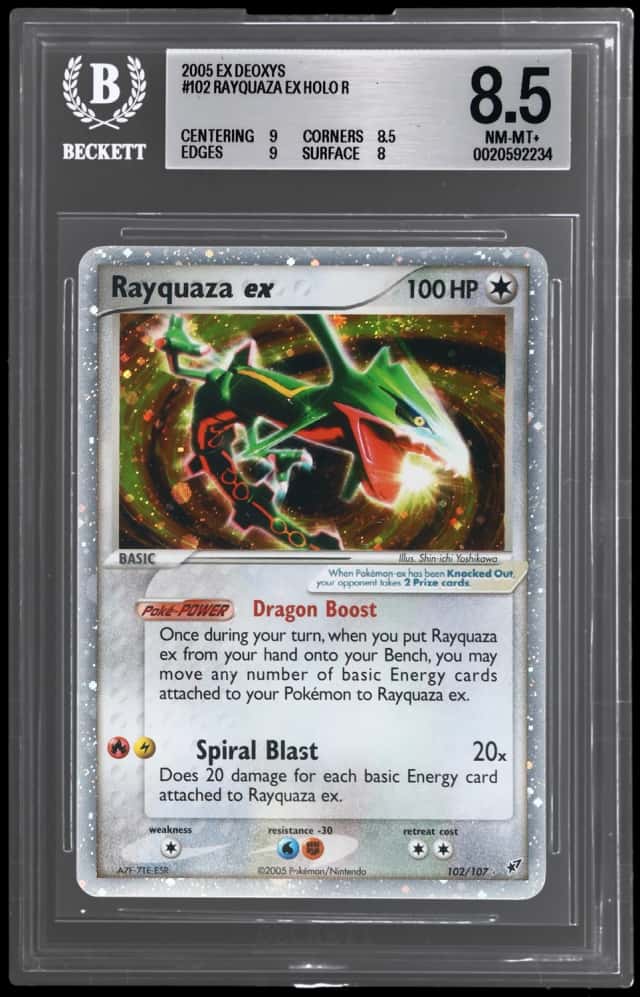 2005 Pokemon Ex Deoxys Holo Rayquaza Ex #102