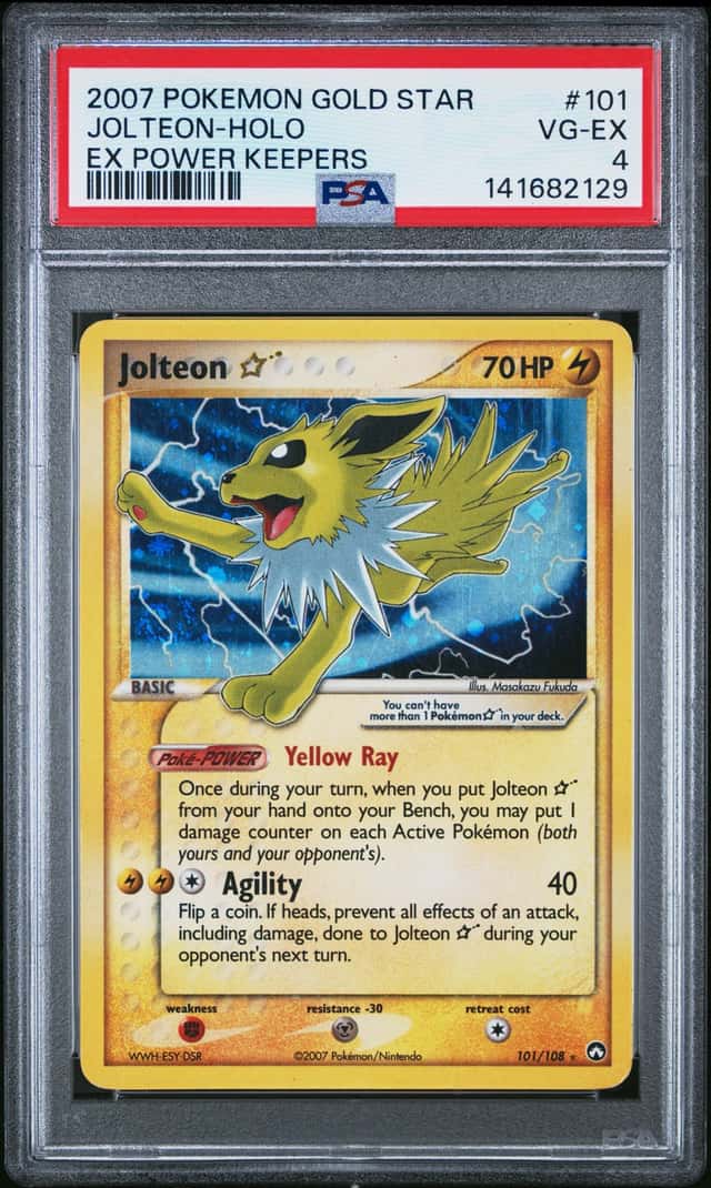 2007 Pokemon Ex Power Keepers Gold Star Holo Jolteon #101
