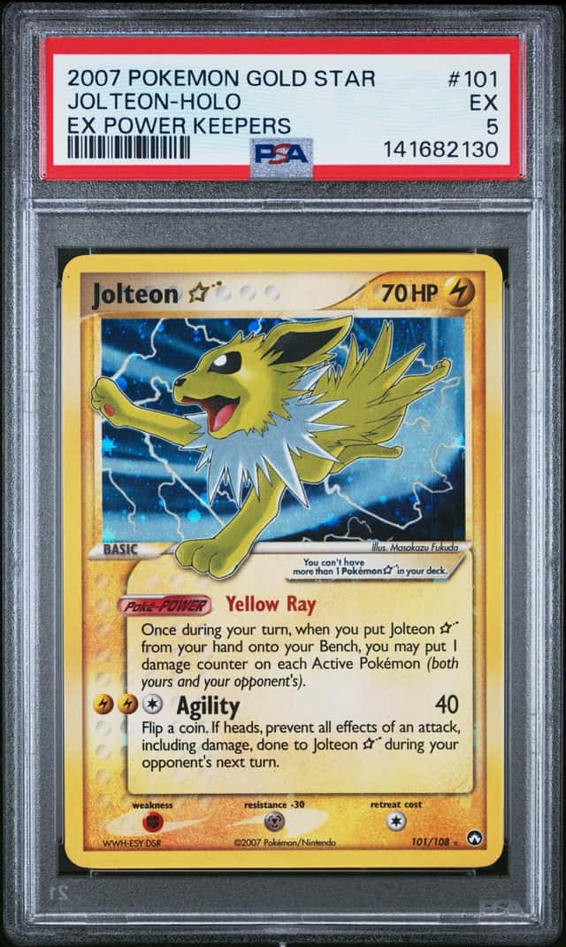 2007 Pokemon Ex Power Keepers Gold Star Holo Jolteon #101