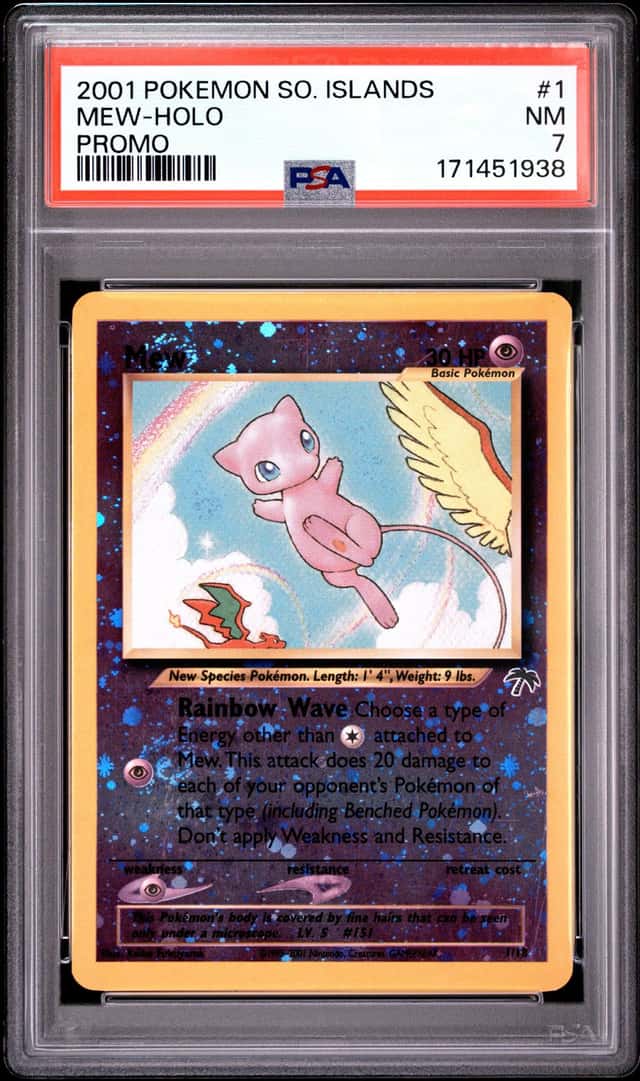 2001 POKEMON SOUTHERN ISLANDS PROMO #1 MEW-HOLO PSA 7