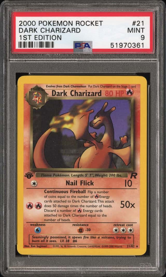 Pokemon Dark Charizard Team Rocket 21 1st Edition PSA 9 Mint