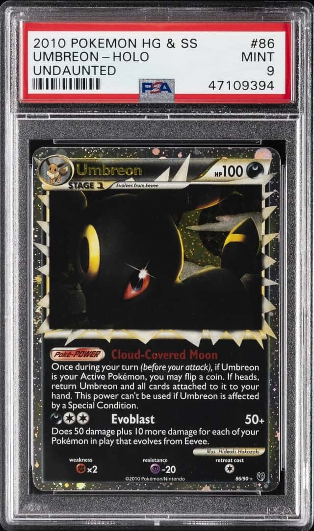 2010 POKEMON HEARTGOLD & SOULSILVER UNDAUNTED #86 UMBREON-HOLO PSA 9