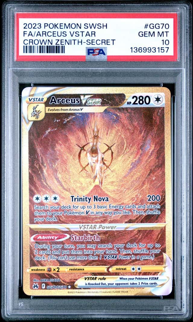 Pokemon Arceus Vstar Sword Shield Crown Zenith GG70/GG70 Secret Rare PSA 10
