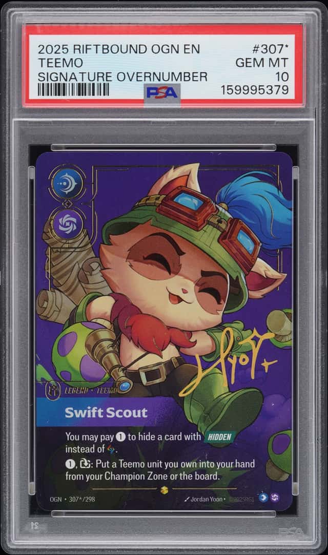 Riftbound League Of Legends Teemo Swift Scout 307* Signature Overnumber PSA 10