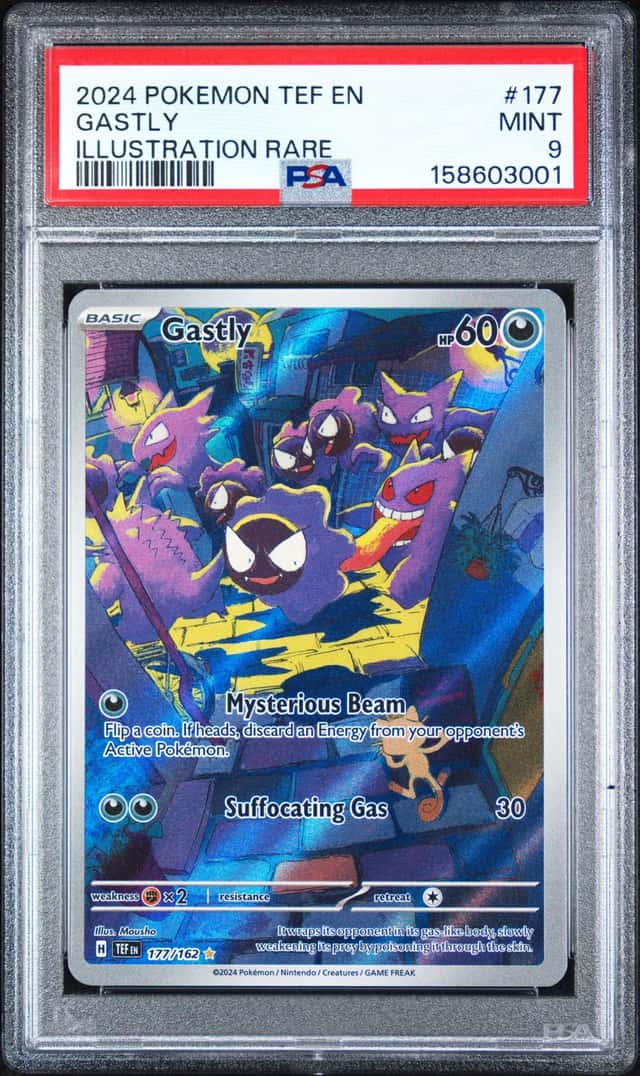 2024 Pokemon Gastly 177/162 Temporal Forces Illustration Rare Holo PSA 9 MINT
