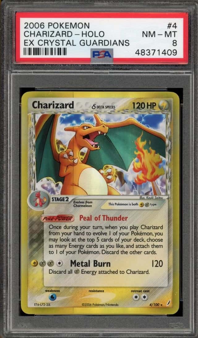 Pokemon Charizard Holo Crystal Guardians 4/100 PSA 8