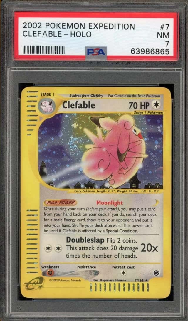 Pokemon Clefable Holo Expedition 7/165 PSA 7