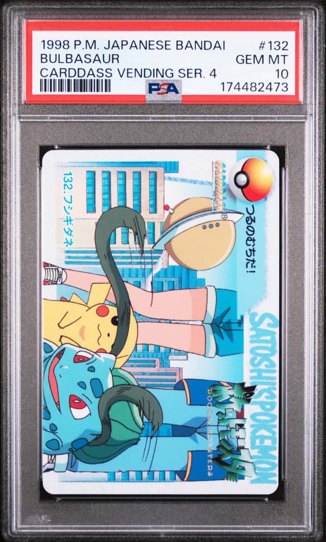 PSA 10 2026 CERT BULBASAUR PIKACHU 1998 POKEMON JAPANESE BANDAI CARDDASS #132